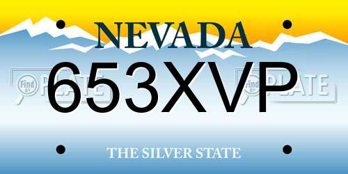 653XVP Nevada License Plate