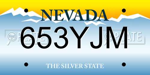 653YJM Nevada License Plate