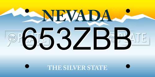 653ZBB Nevada License Plate