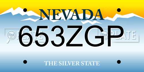 653ZGP Nevada License Plate