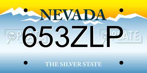 653ZLP Nevada License Plate