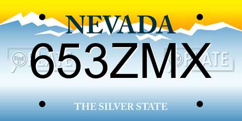 653ZMX Nevada License Plate