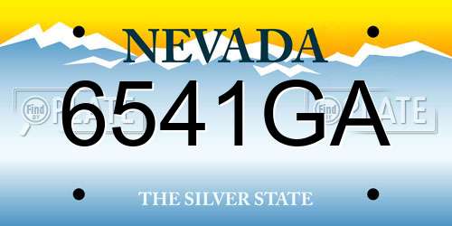 6541GA Nevada License Plate