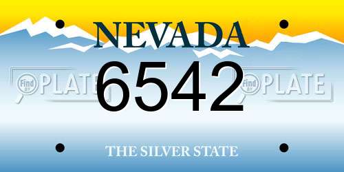 6542 Nevada License Plate