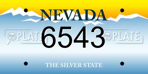 6543 Nevada License Plate