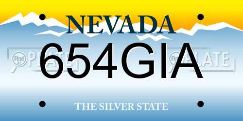 654GIA Nevada License Plate