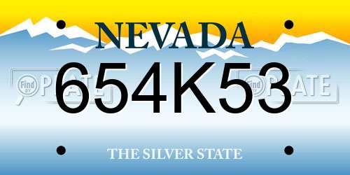 654K53 Nevada License Plate