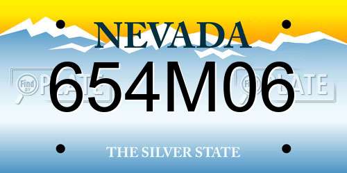 654M06 Nevada License Plate