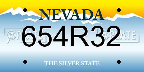 654R32 Nevada License Plate