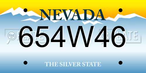 654W46 Nevada License Plate
