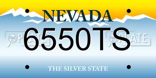 6550TS Nevada License Plate