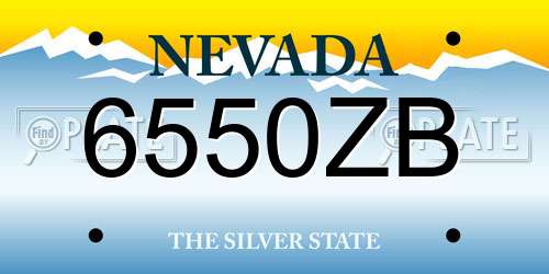 6550ZB Nevada License Plate