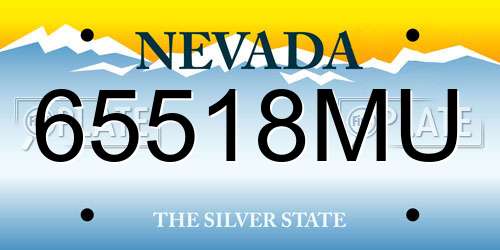 65518MU Nevada License Plate