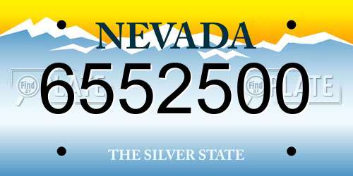 6552500 Nevada License Plate