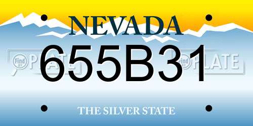 655B31 Nevada License Plate
