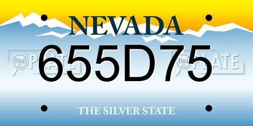 655D75 Nevada License Plate