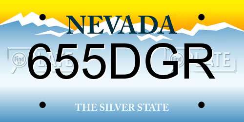 655DGR Nevada License Plate