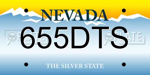655DTS Nevada License Plate