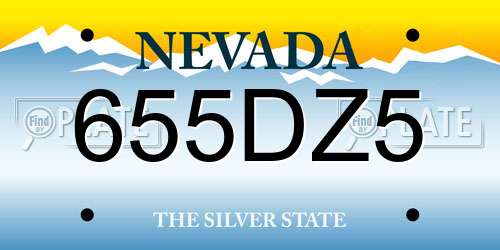 655DZ5 Nevada License Plate