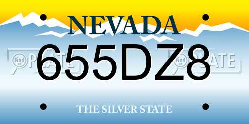655DZ8 Nevada License Plate