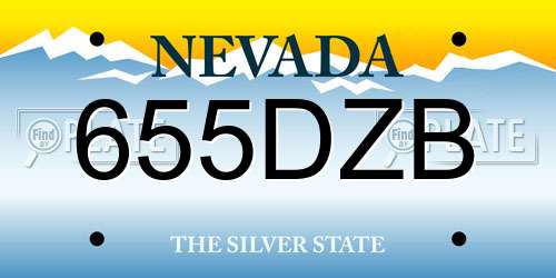 655DZB Nevada License Plate