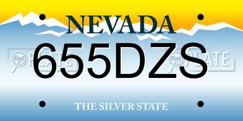 655DZS Nevada License Plate
