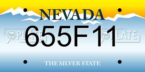 655F11 Nevada License Plate