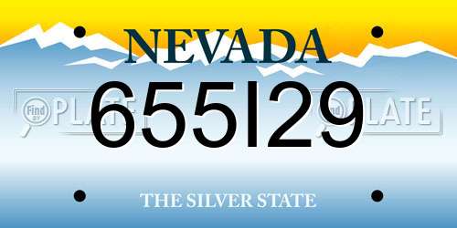 655I29 Nevada License Plate