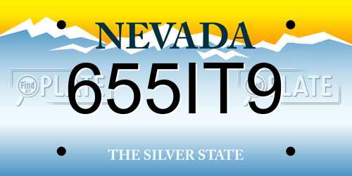 655IT9 Nevada License Plate