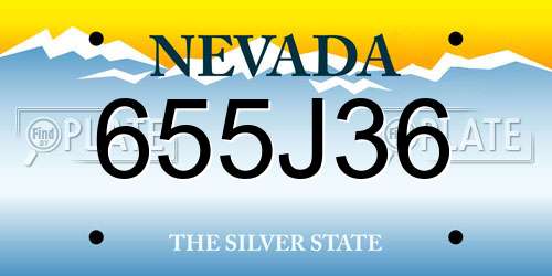 655J36 Nevada License Plate