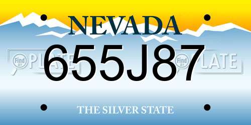655J87 Nevada License Plate