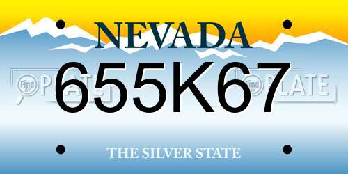 655K67 Nevada License Plate