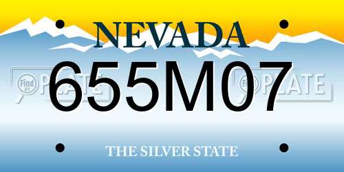 655M07 Nevada License Plate
