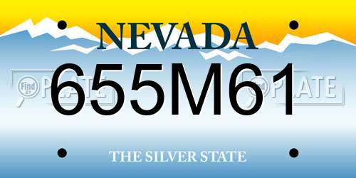655M61 Nevada License Plate