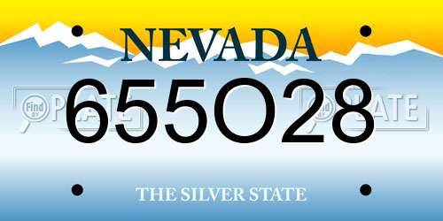 655O28 Nevada License Plate