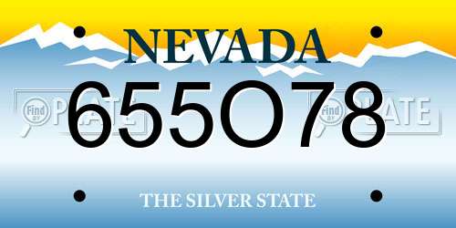 655O78 Nevada License Plate