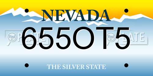 655OT5 Nevada License Plate