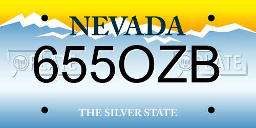 655OZB Nevada License Plate