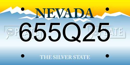 655Q25 Nevada License Plate