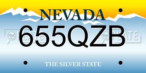 655QZB Nevada License Plate
