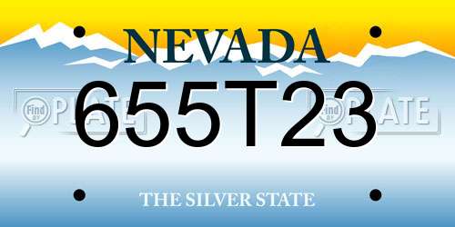 655T23 Nevada License Plate