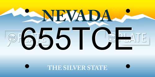 655TCE Nevada License Plate