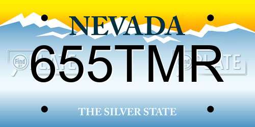 655TMR Nevada License Plate