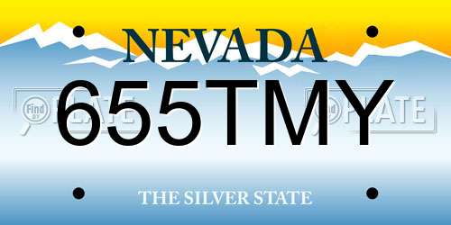 655TMY Nevada License Plate