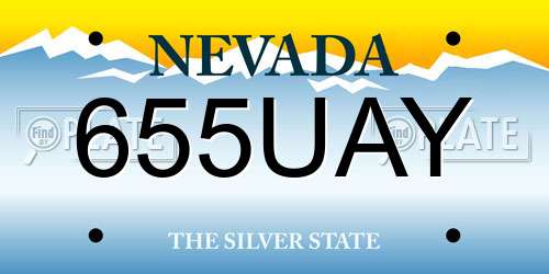 655UAY Nevada License Plate