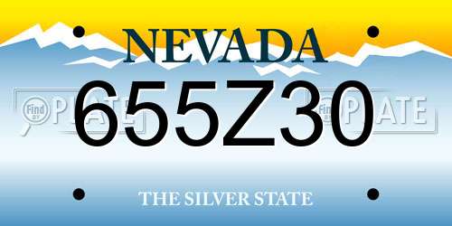 655Z30 Nevada License Plate