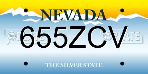 655ZCV Nevada License Plate