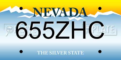 655ZHC Nevada License Plate