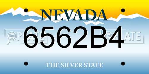 6562B4 Nevada License Plate