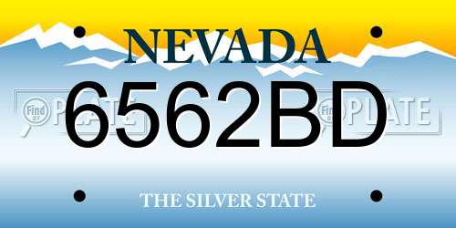 6562BD Nevada License Plate